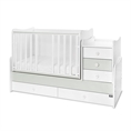 Letto MAXI PLUS NEW white+milky green /lamelle anteriori rimosse/